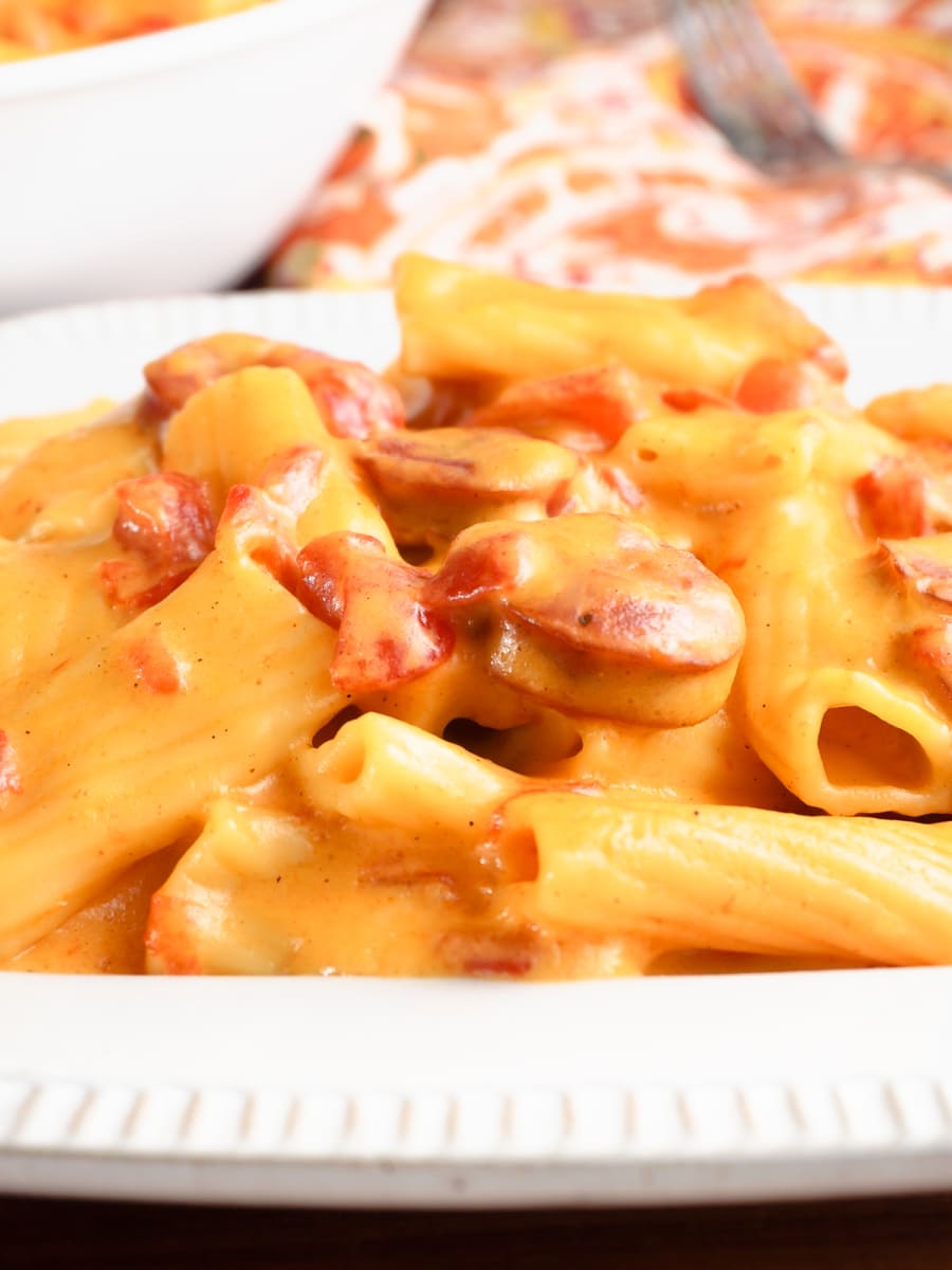 a plate of cajun pasta