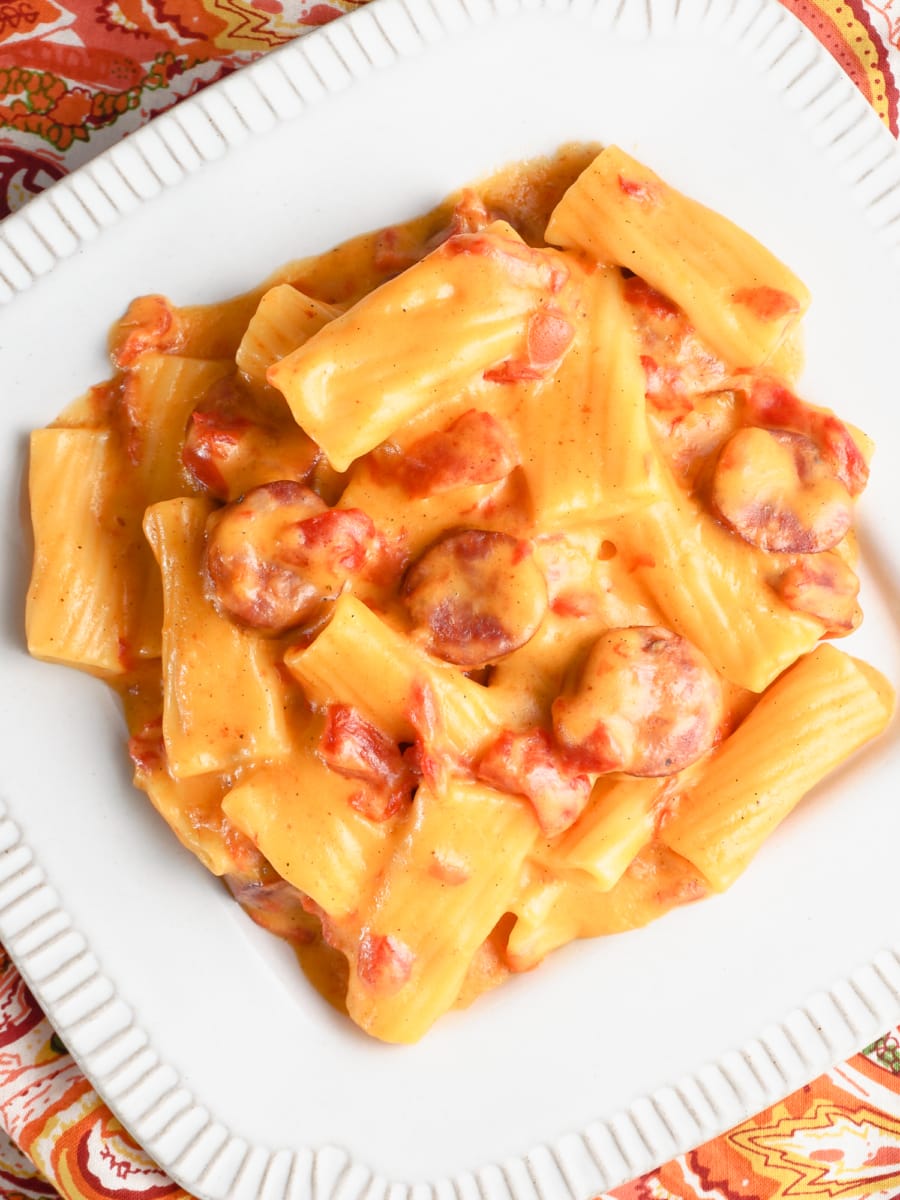 a plate of spicy cajun pasta