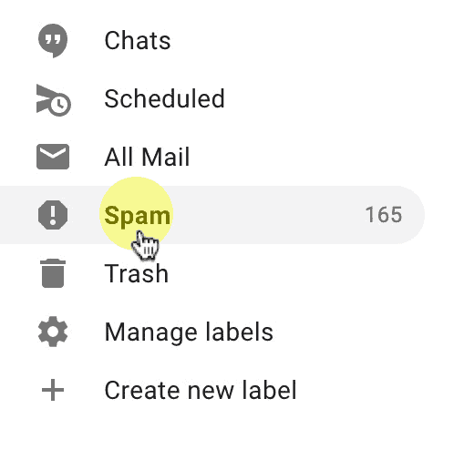 select spam folder