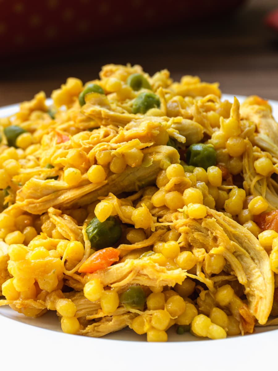 close up of homemade chicken couscous