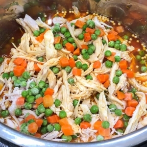 israeli couscous and vegetables in the instant pot