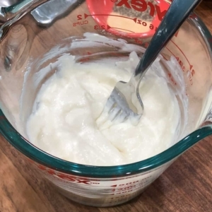 making the base for a white sauce with heavy cream and flour