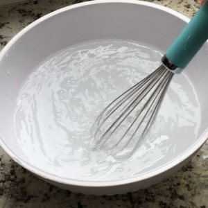 mixing the water and salt brine