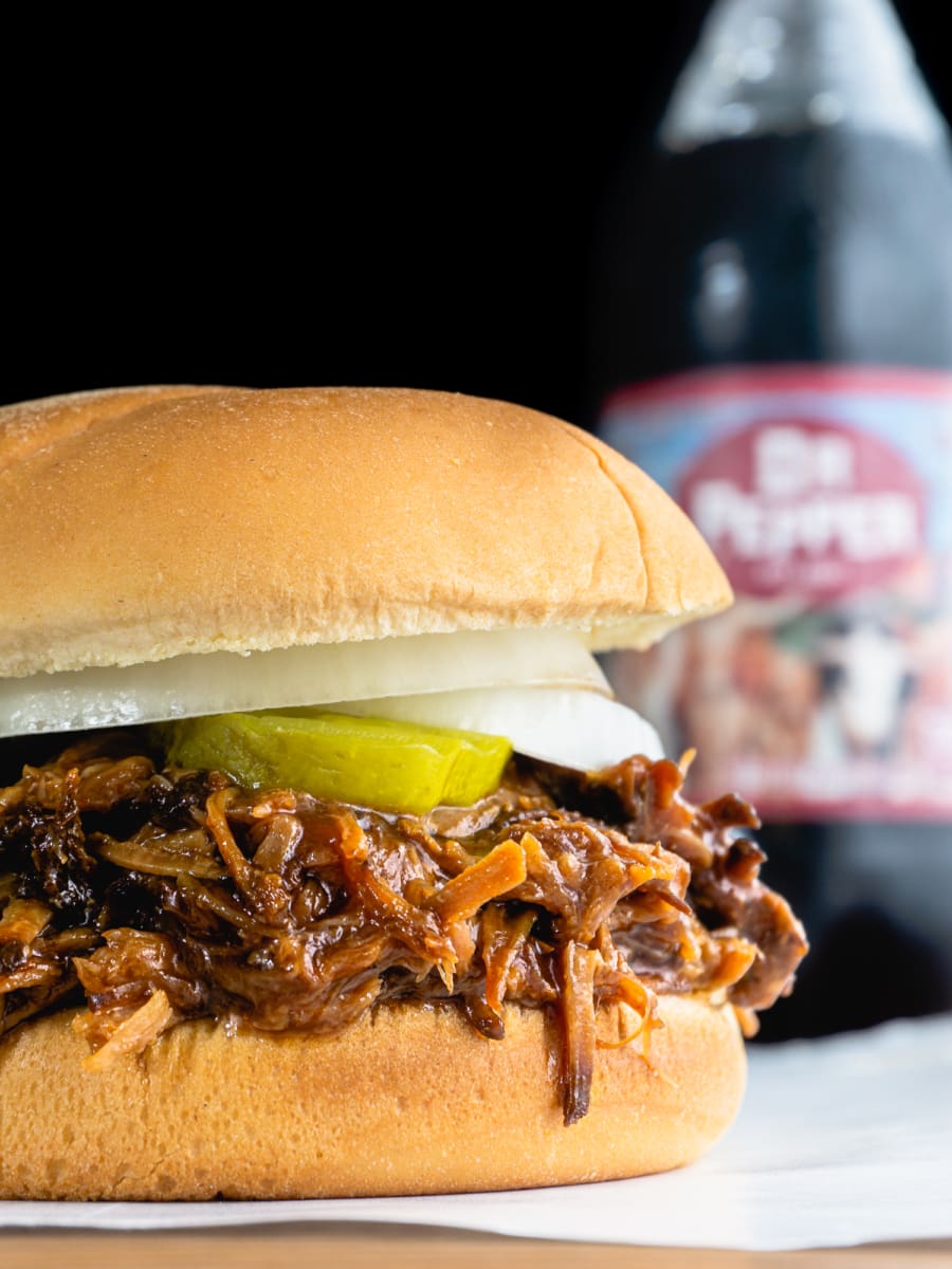 instant pot dr pepper pulled pork sandwich