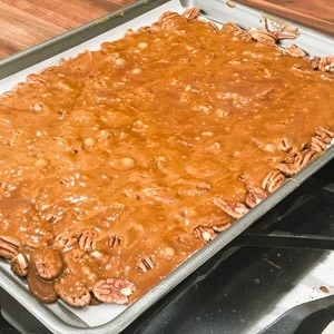 letting pecan toffee cool