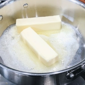 melting butter in a large skillet