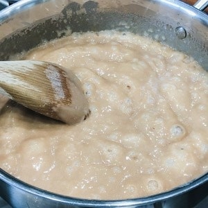 making toffee on the stove