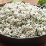 a large serving of cilantro lime rice in in a bowl