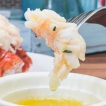 lobster tails meat dipped in melted butter