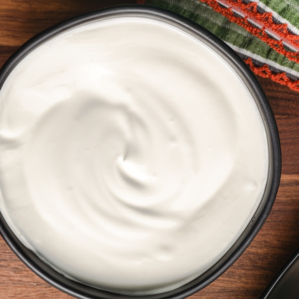 overhead shot of honduran crema in a bowl