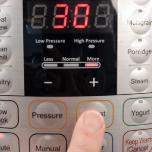 adjusting the saute heat level to more on the instant pot