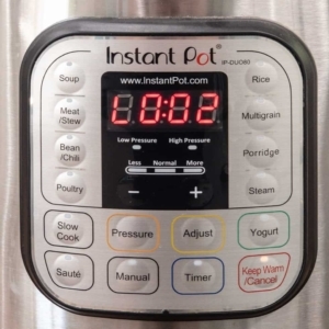 performing a 2 minute natural pressure release in the instant pot