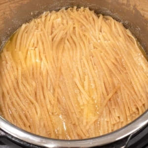 cooked linguine pasta in the instant pot