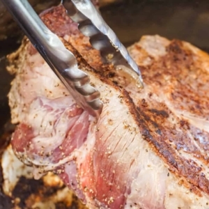 searing a chuck roast in the instant pot