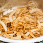 sautéed sliced onions in the electric pressure cooker