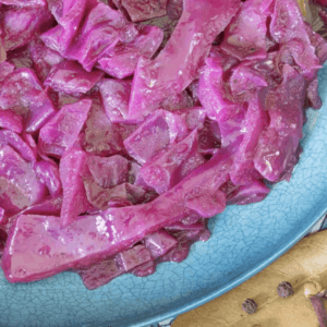 close up of german red cabbage