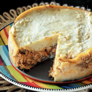 a tamale pie on a serving plate