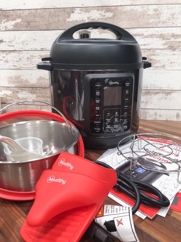 mealthy multipot 2.0 pressure cooker, user manual, and the accessories that come in the box