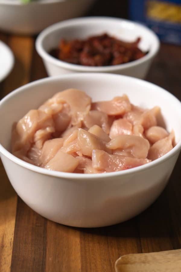 chicken breasts cut into bite-sized pieces