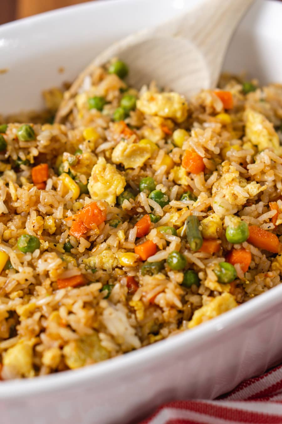 easy fried rice with frozen vegetables and egg