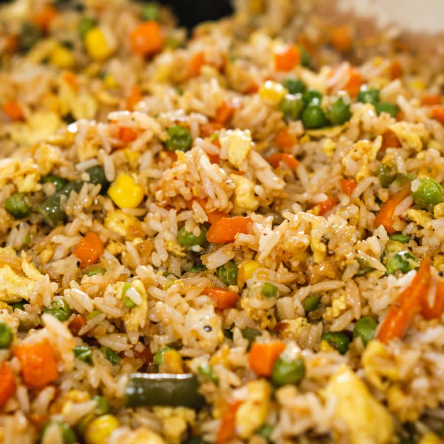 Easy Vegetable and Egg Fried Rice - One Happy Housewife