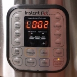 the instant pot display reads 2 minutes while performing a 2 minutes natural pressure release