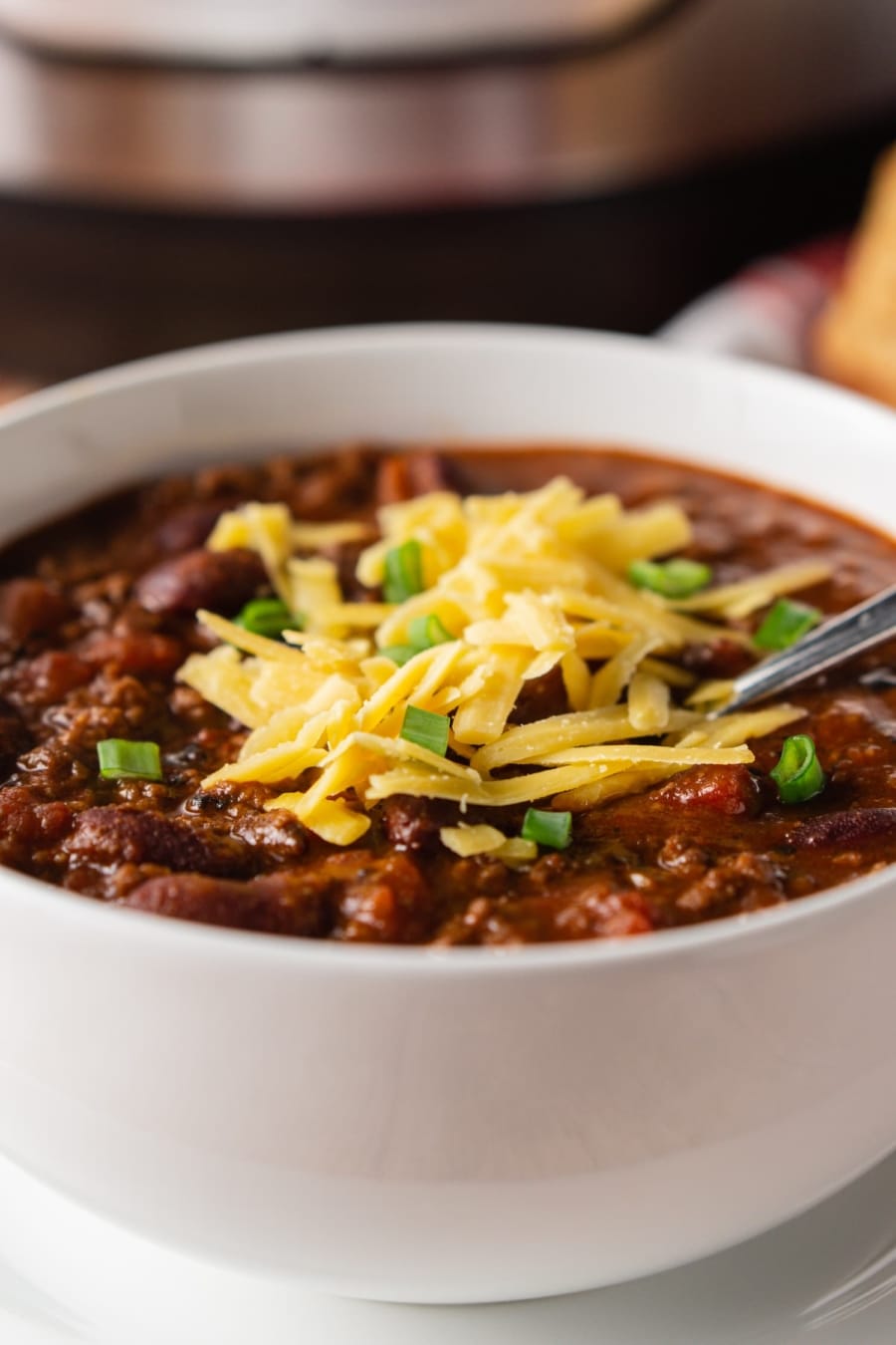 homemade chili served in a bowl