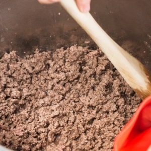 cooking ground beef in a pressure cooker