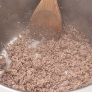 cooked and seasoned ground beef in the instant pot