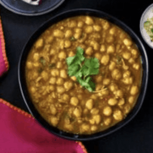 a bowl of chana masala