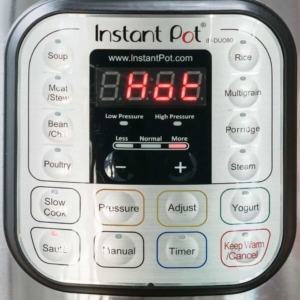 the digital display on the instant pot reading hot while in saute mode