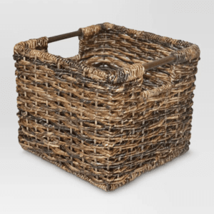 8"x10" Wicker Small Milk Crate Dark Brown