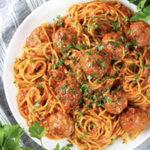 spaghetti and turkey meatballs