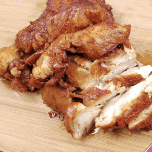 teriyaki chicken on a cutting. board