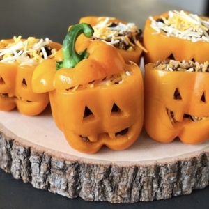 stuffed bell pepper jack o lantern