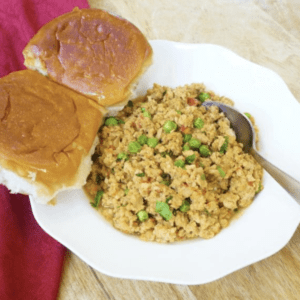 ground chicken curry with peas