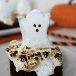 peeps ghost brownies