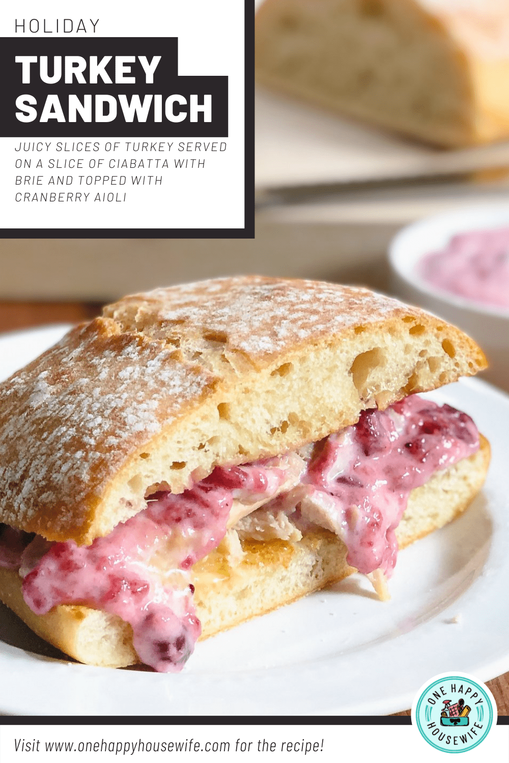 holiday turkey sandwich with cranberry aioli