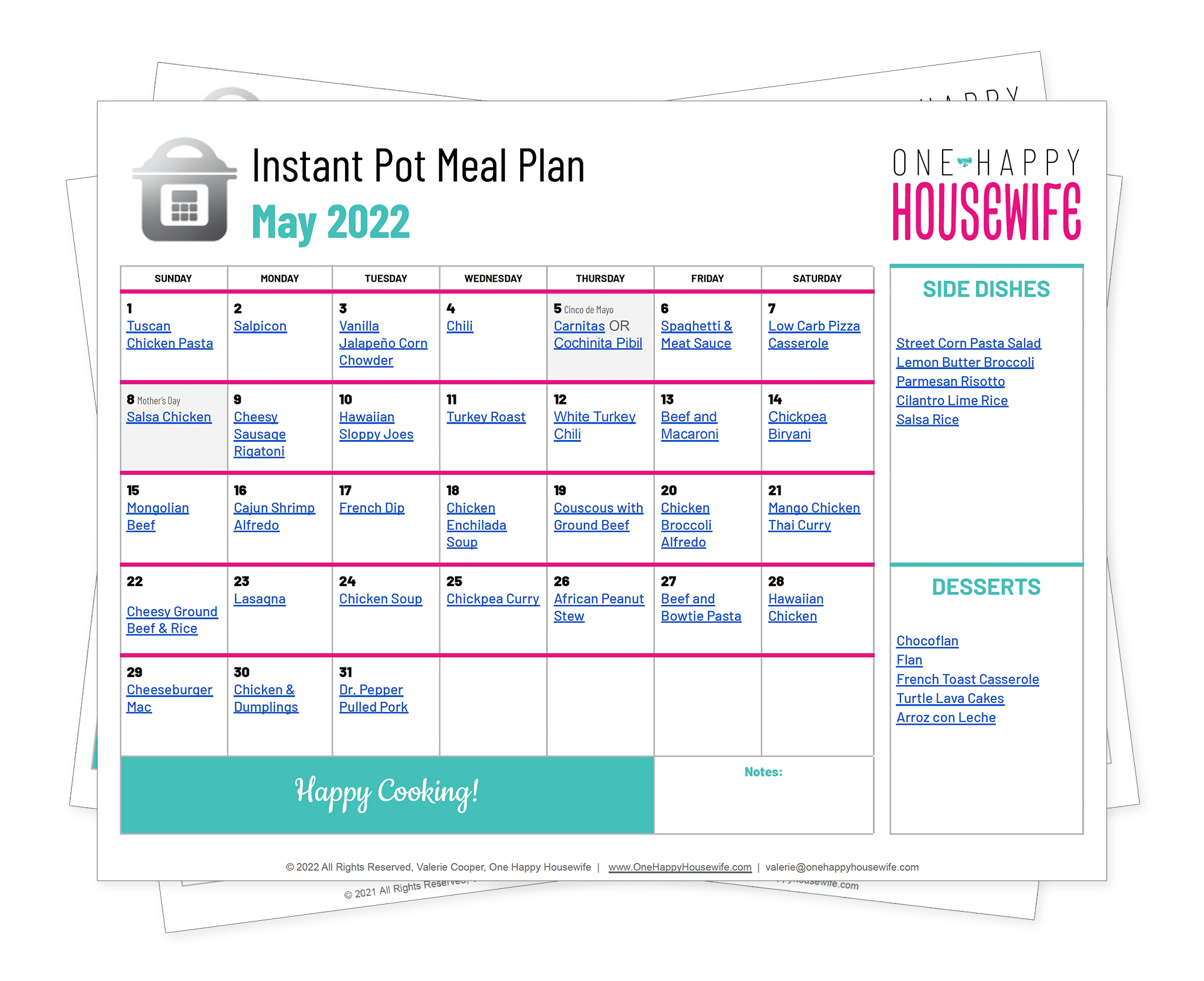 instant pot meal plan may 2022