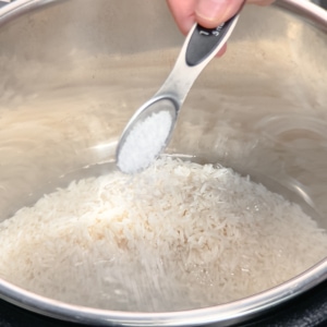 adding salt to jasmine rice in the instant pot