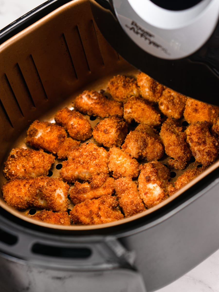 cooked chicken nuggets in the air fryer