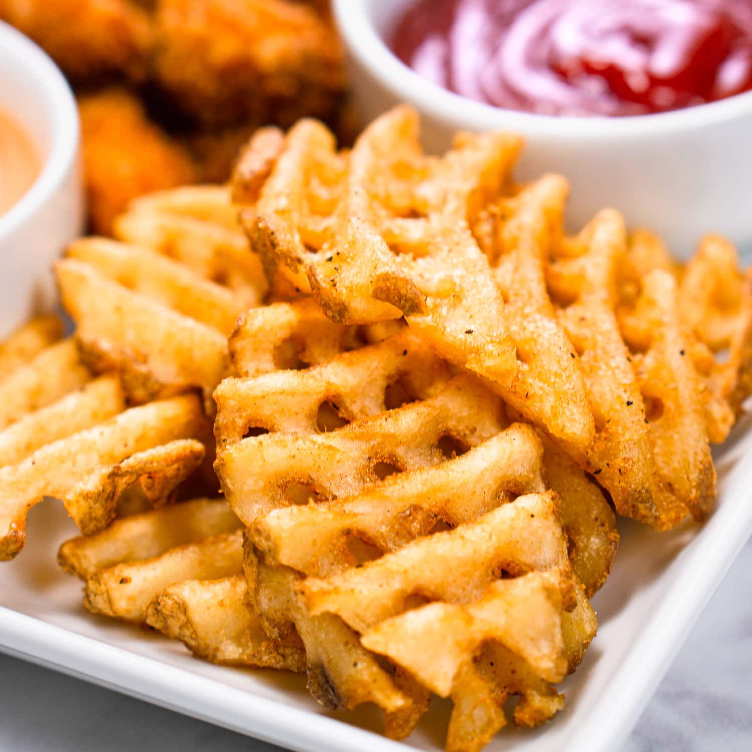 Oil Free Seasoned Waffle Fries in the Air Fryer - A Plantiful Path