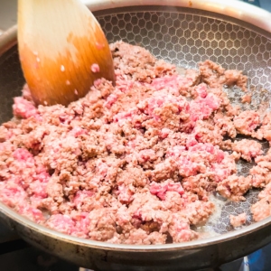 cooking ground beef