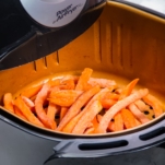 frozen sweet potato fries in the air fryer basket