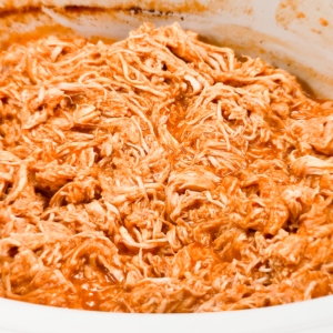 Slow Cooker Buffalo Chicken - One Happy Housewife