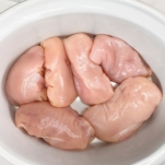 six chicken breasts in the slow cooker