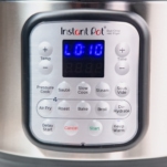 the instant pot displaying a ten minute natural pressure release after cooking brown rice