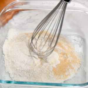 using a whisk to mix gluten free breading