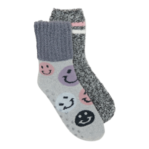 joyspun womens face popo slipper socks pack gray