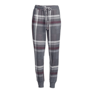 joyspun womens hacci knit sleep joggers charcoal grey heather plaid